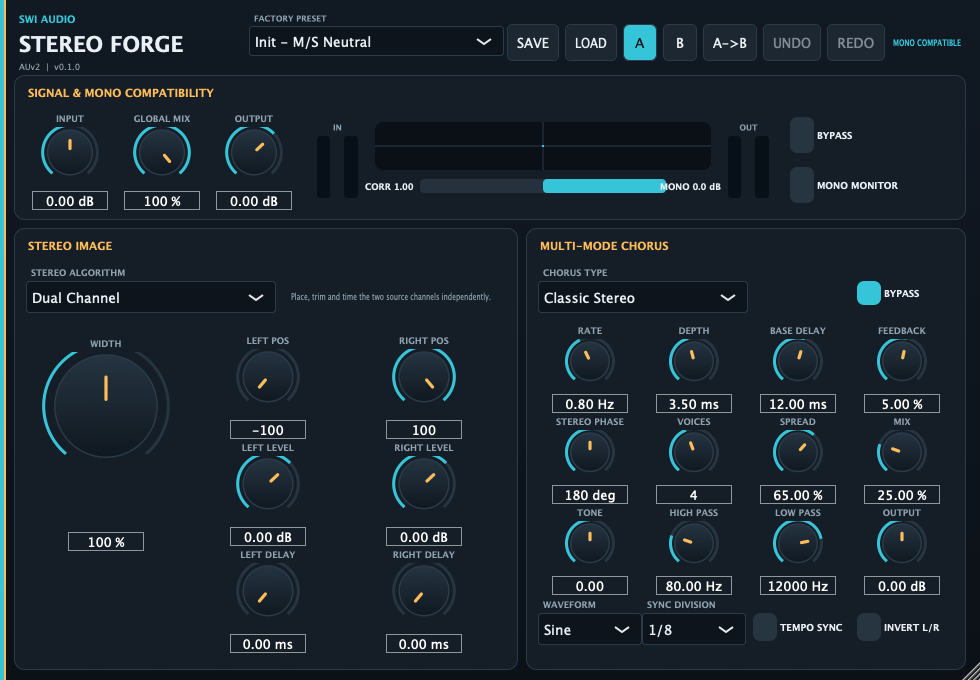 Actual Stereo Forge compact interface